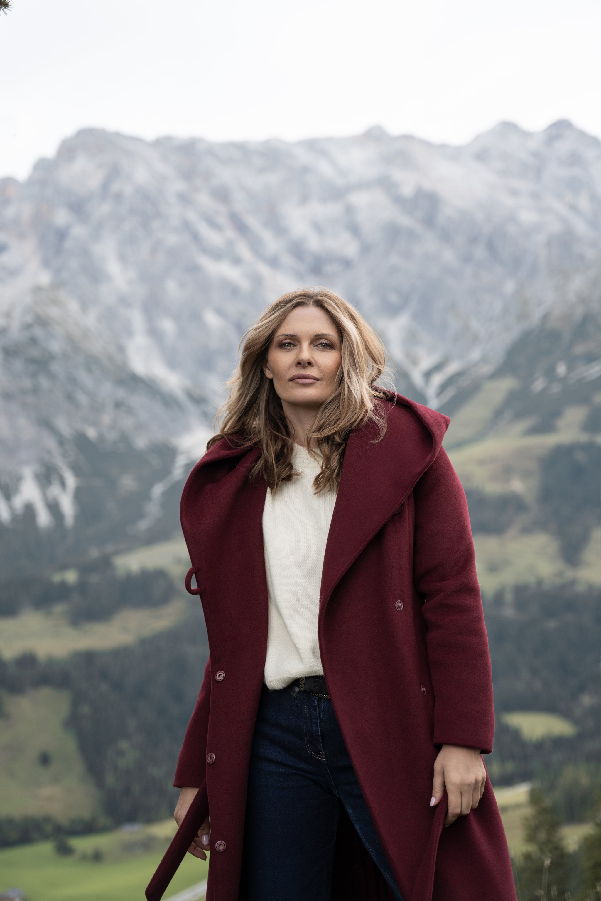 Płaszcz NOELIA maxi bordowy