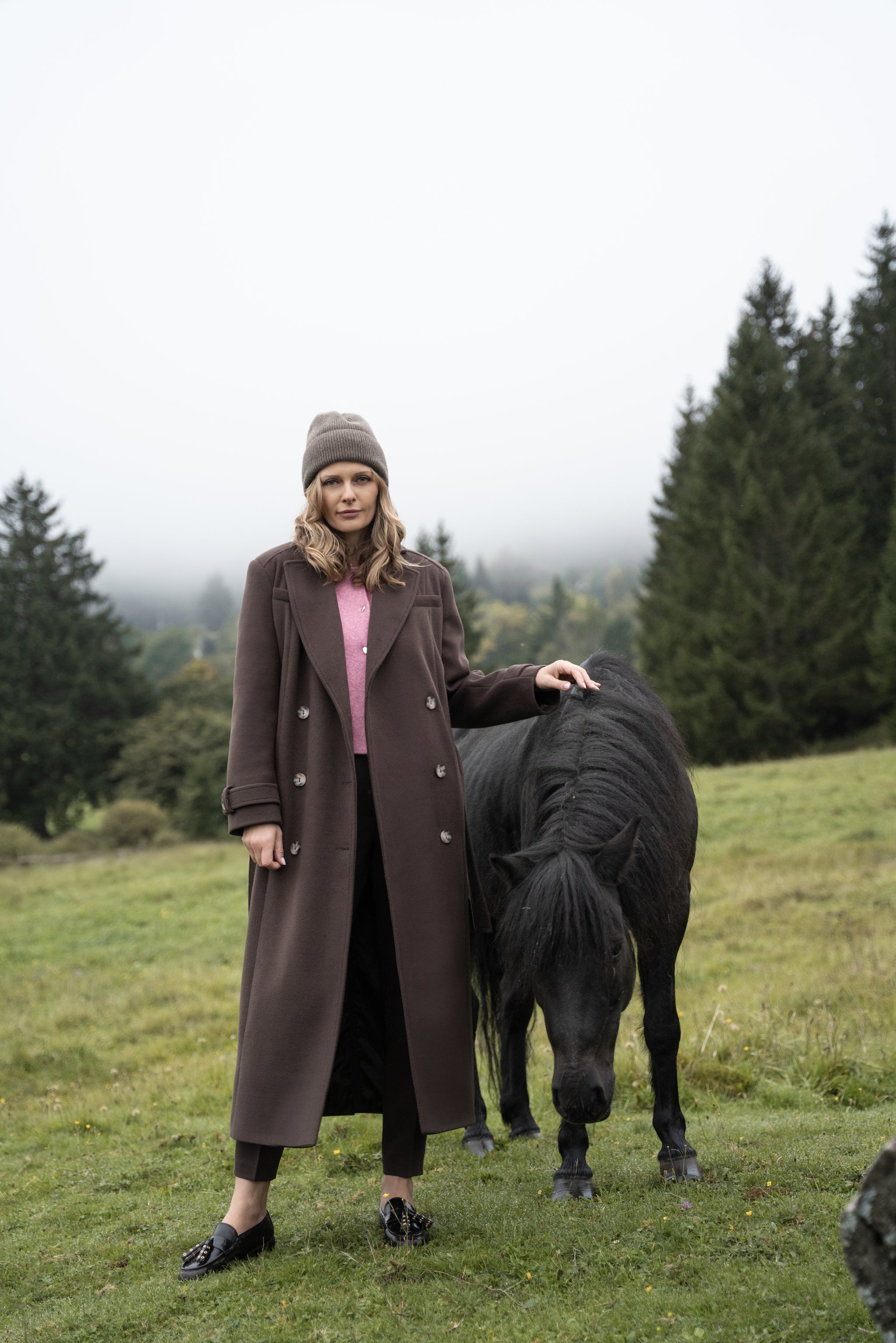 Płaszcz MALWINA maxi czekoladowy