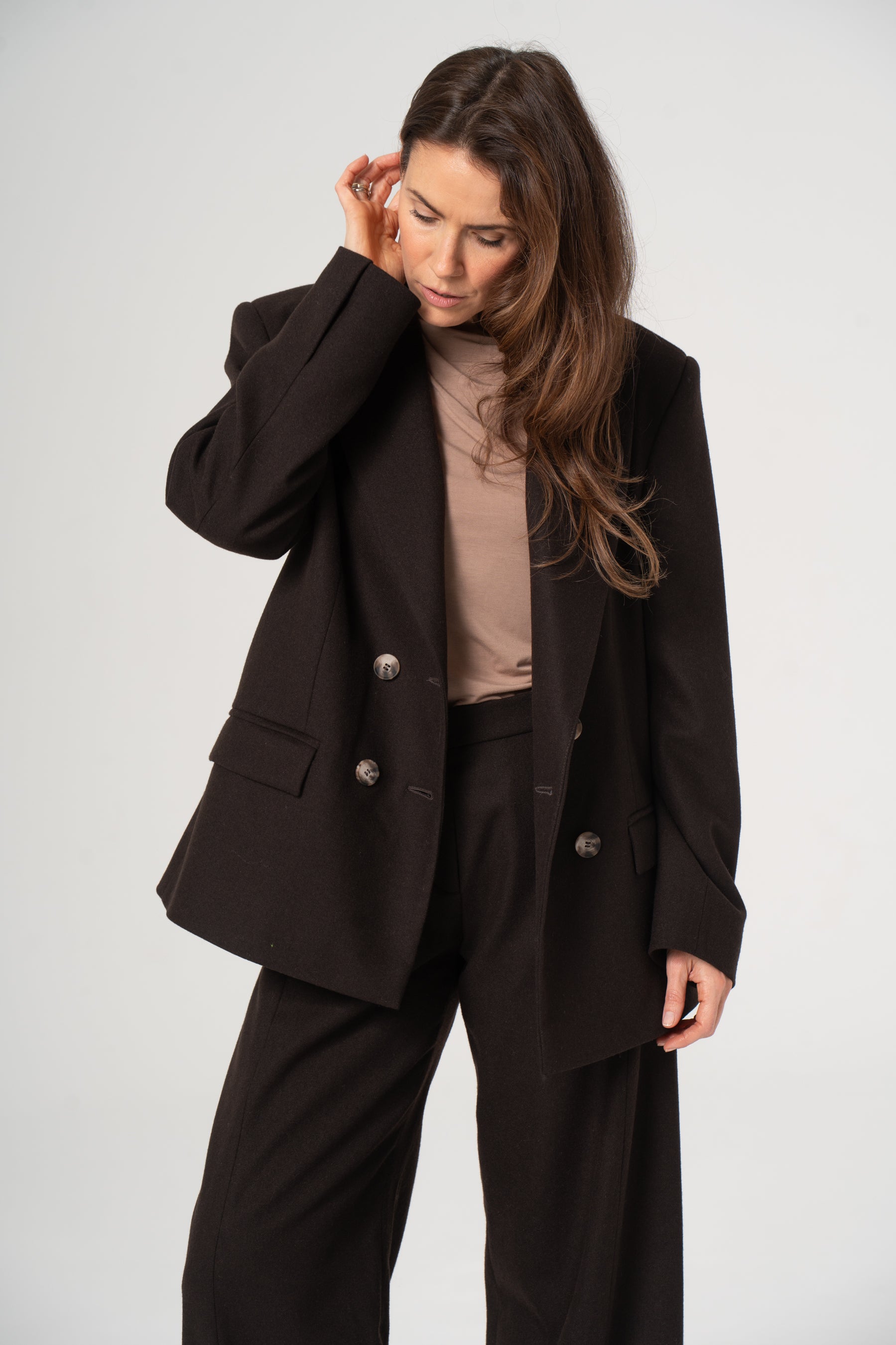 Marynarka wełniana LISA czekoladowa