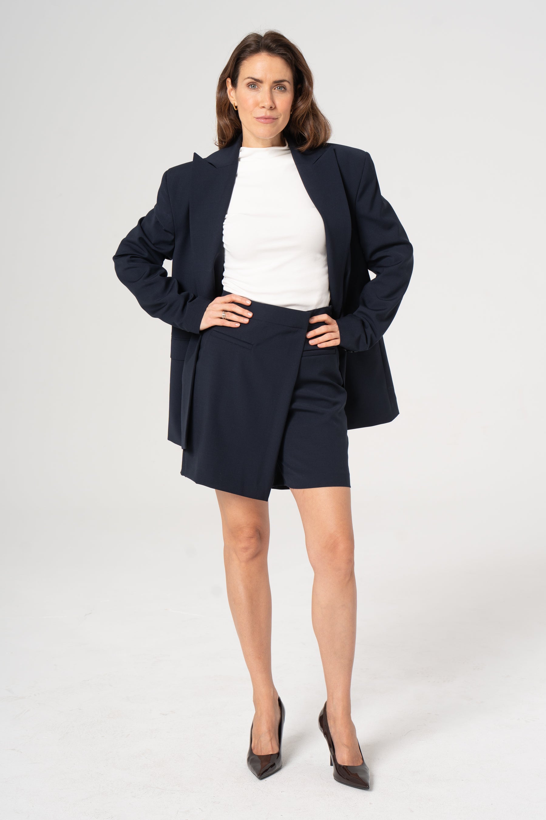 Spódnica- spodenki wełniana TINA granatowa