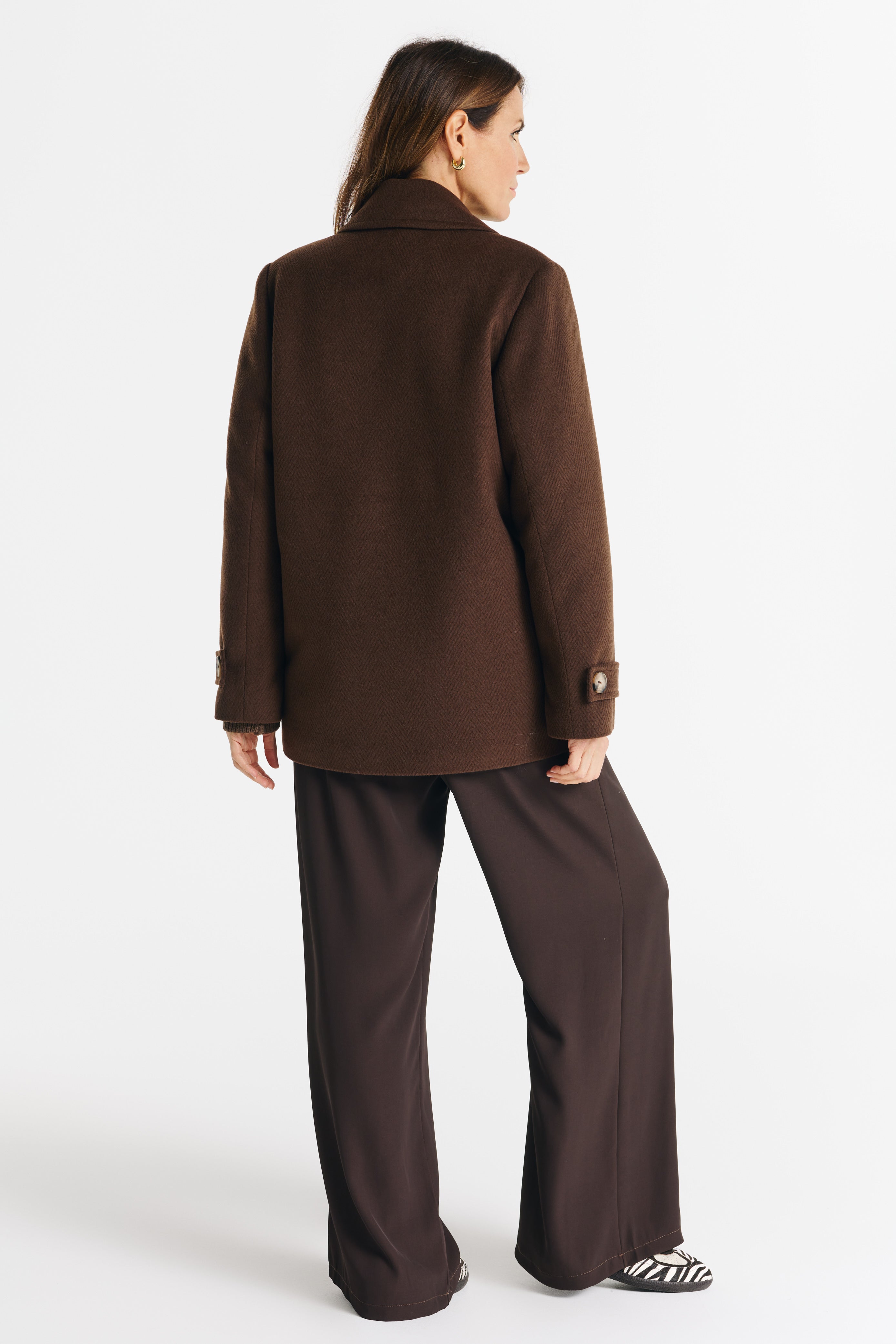 Kurtka VIOLA czekoladowa jodełka