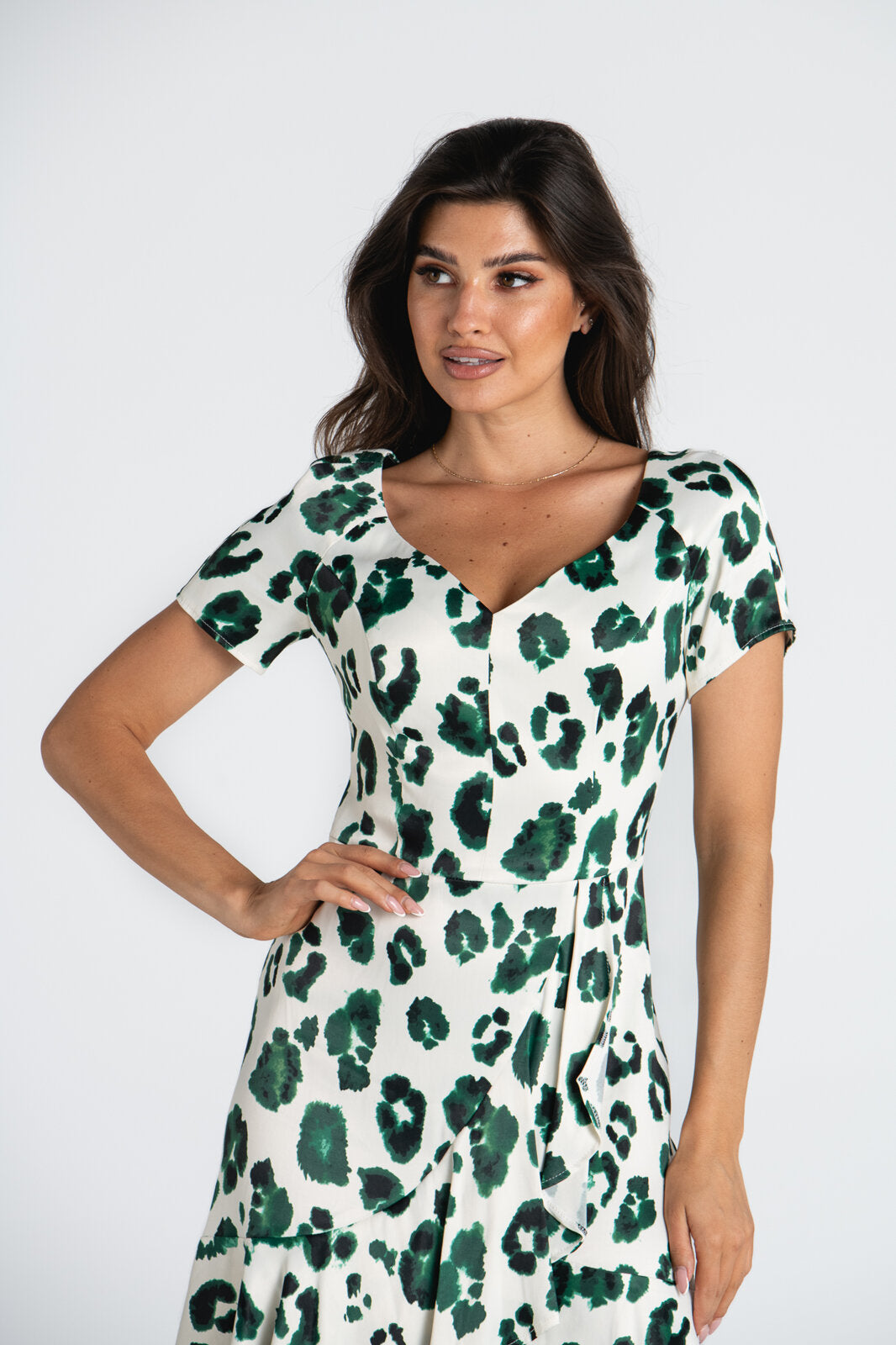 Sukienka LORENA print zielona