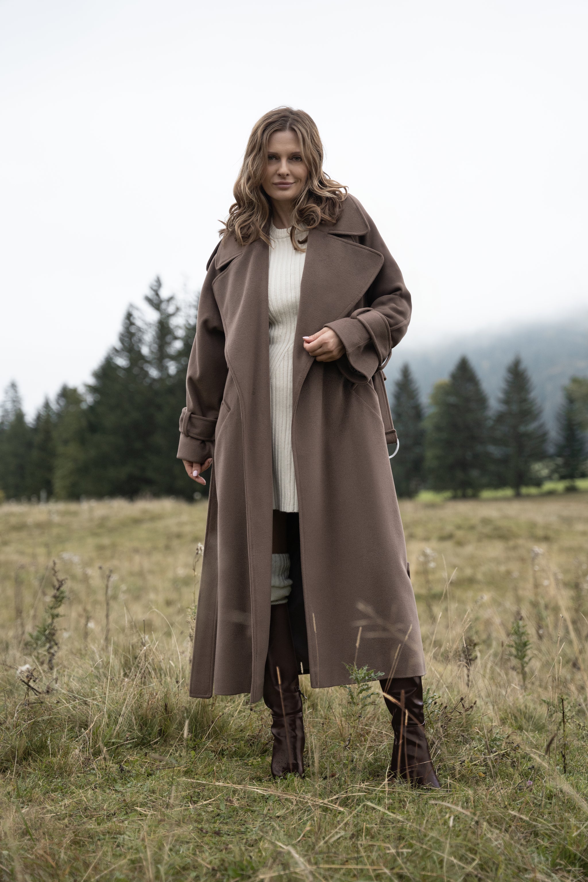 Płaszcz BARBARA jasna czekolada