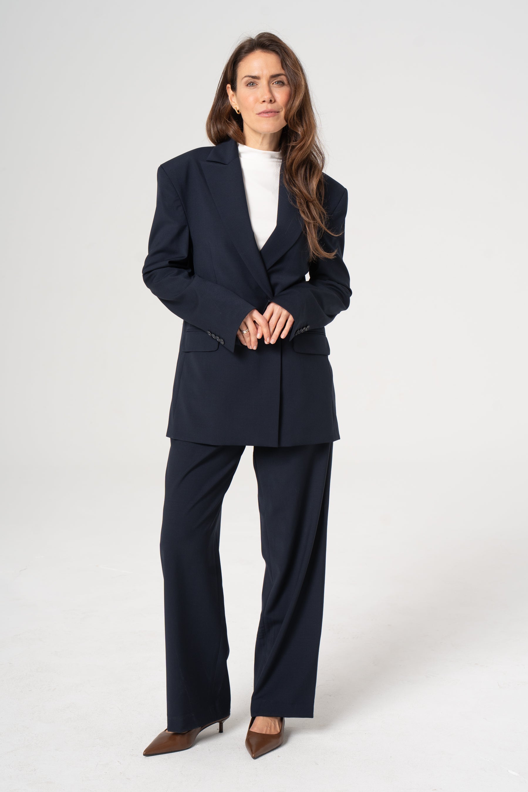 Marynarka wełniana ERNESTA granatowa