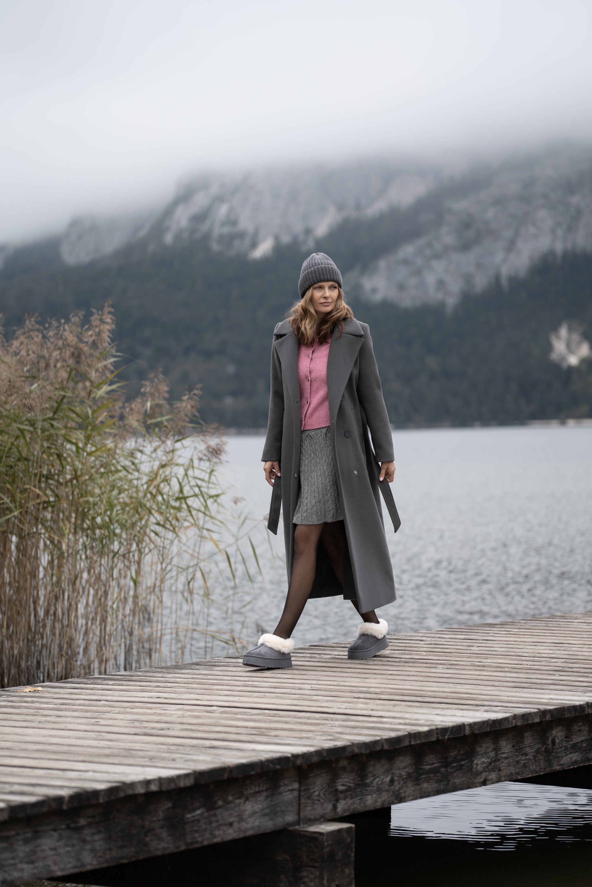 Płaszcz VERONA maxi szary