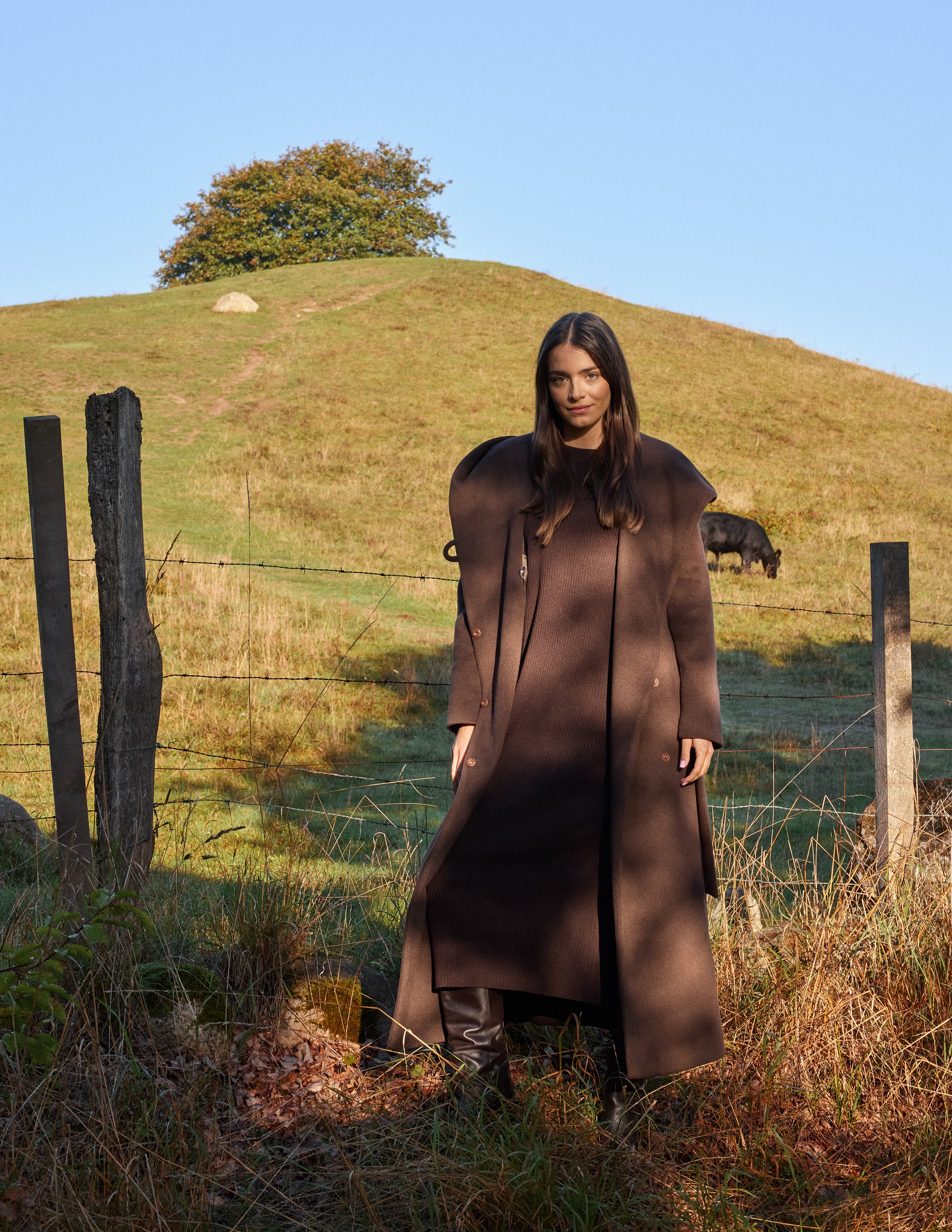 Płaszcz NOELIA maxi czekoladowy