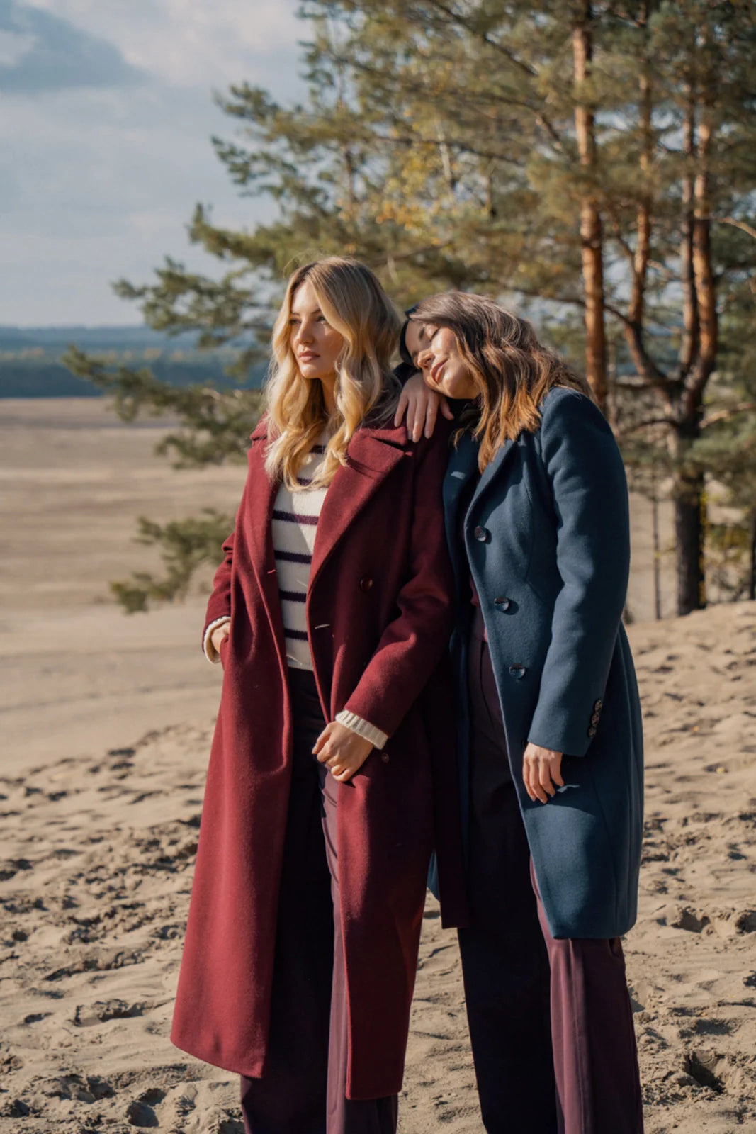 Płaszcz VERONA maxi bordowy